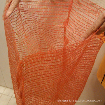 Orange 50x80 Raschel mesh bag for packing 40kg potatoes